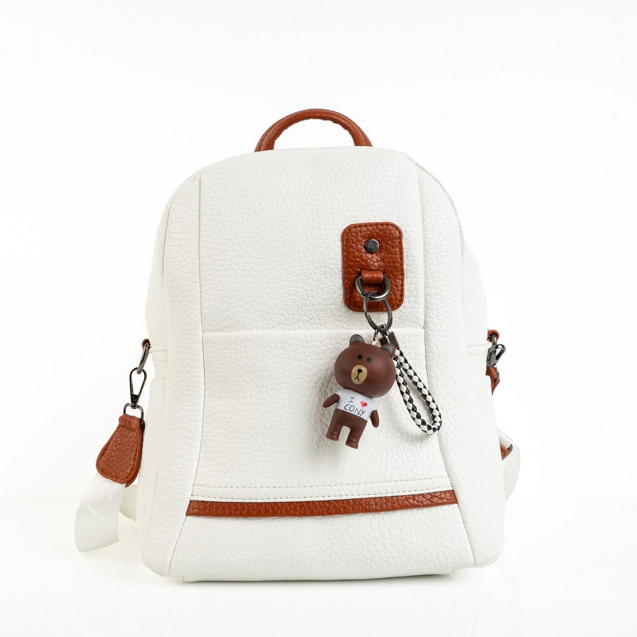 شنطة ضهر حريمي جلد إيطالي مستورد بيد كروس ستان ثابتة مقاس 30×25

